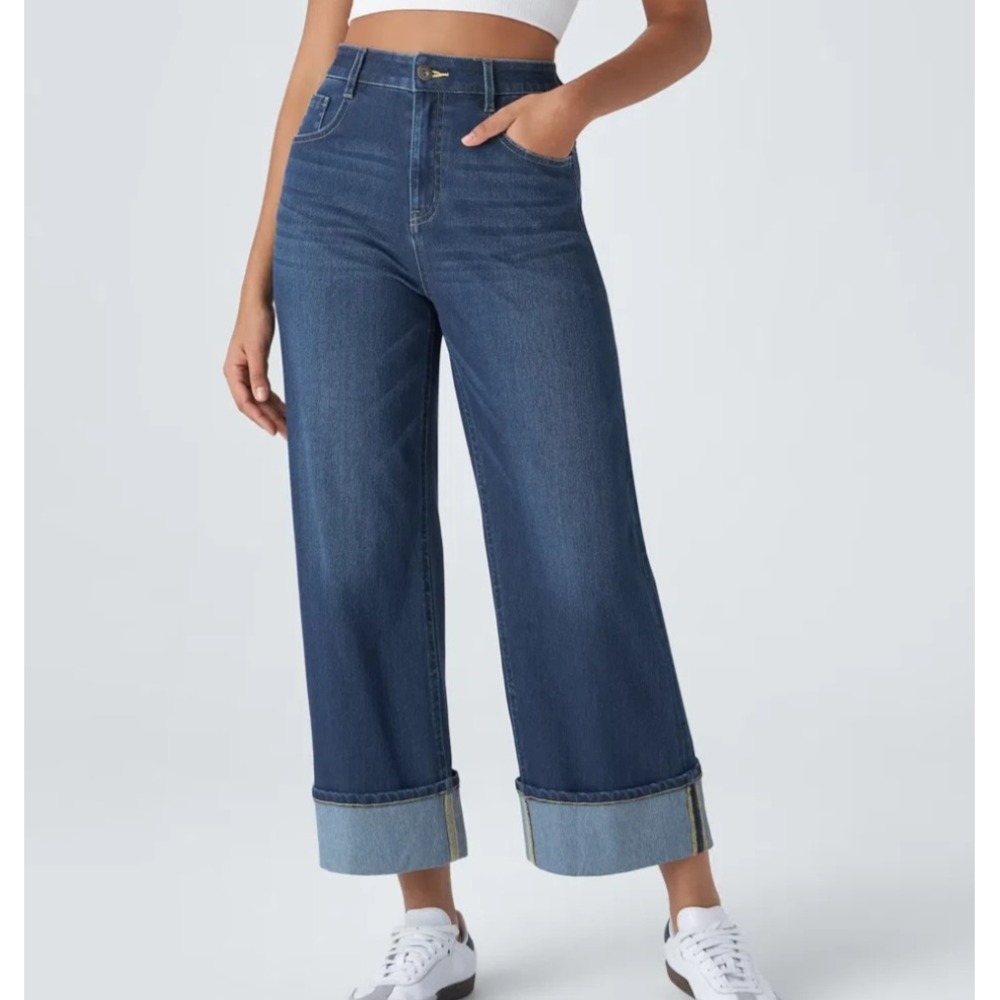 HALARA Denim Wide-Leg Pants